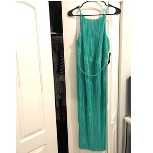 NY & Company turquoise pleated dress